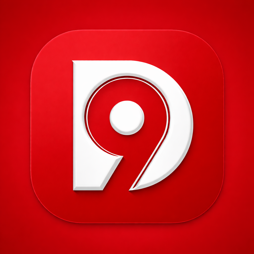 IND9 Game app logo red background online gaming platform